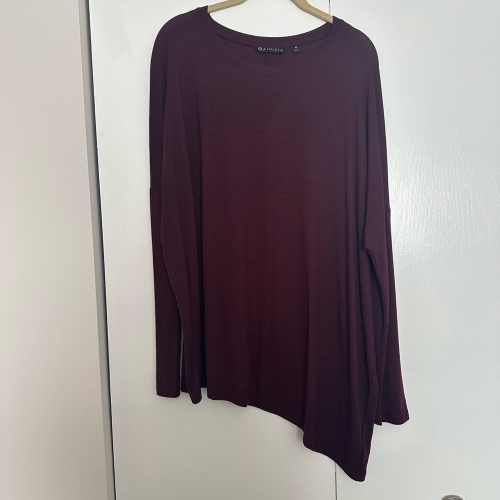 Athleta Purple Asymmetrical Long Sleeve Top